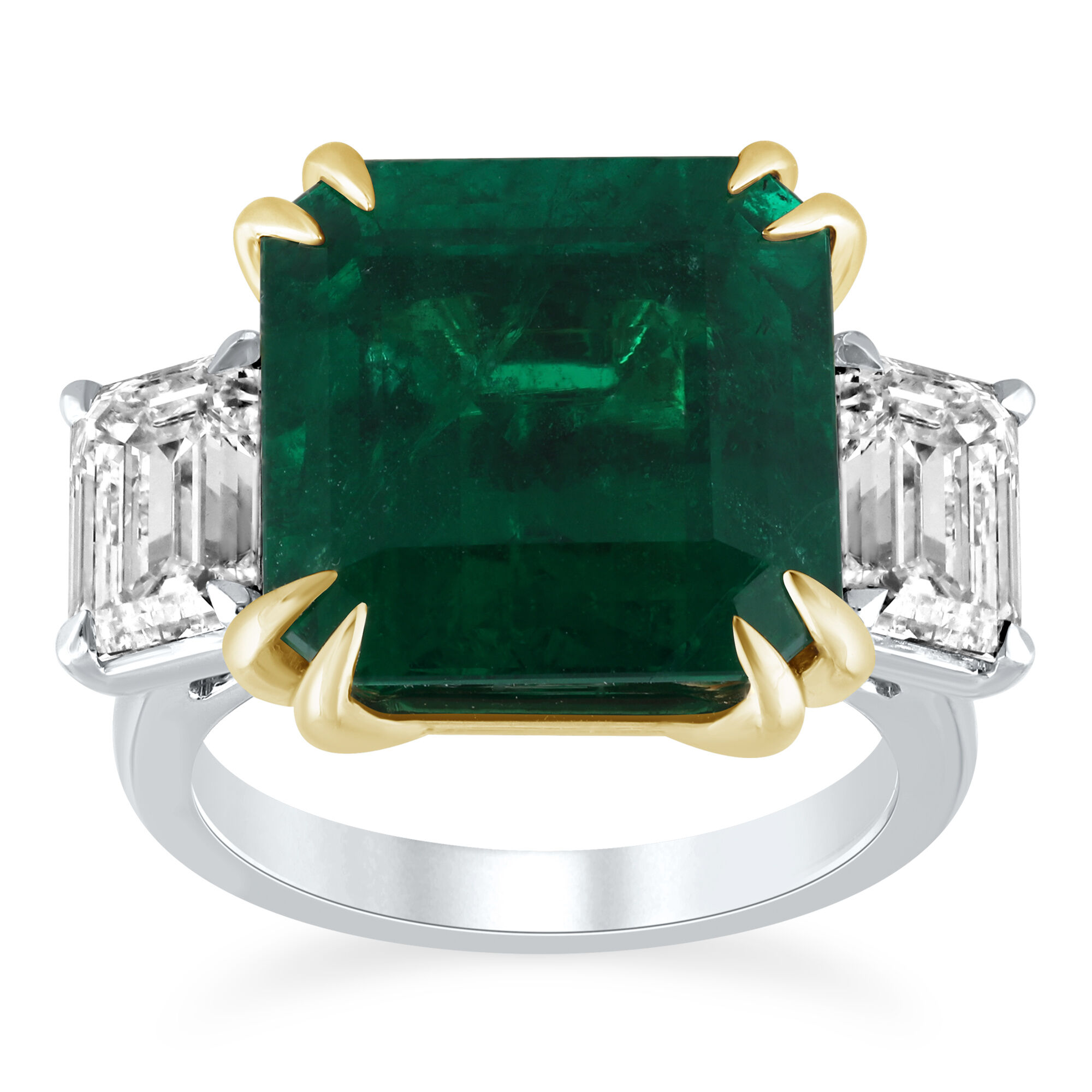 Birks Pure Desire Emerald Octagon-Cut Ring with Diamonds in